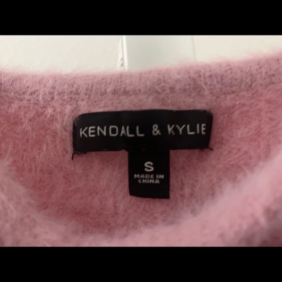 Kendall & Kylie Fuzzy Crop top - light pink - spaghetti straps - small - Picture 4 of 5